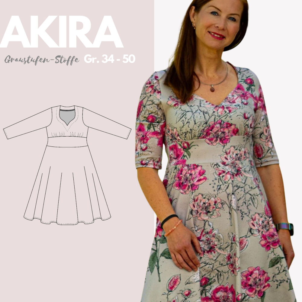 PDF-Schnittmuster: Kleid Akira, Gr. 34- 50